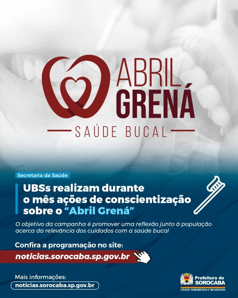 Confira a programação das UBSs de Sorocaba referentes à campanha “Abril Grená”