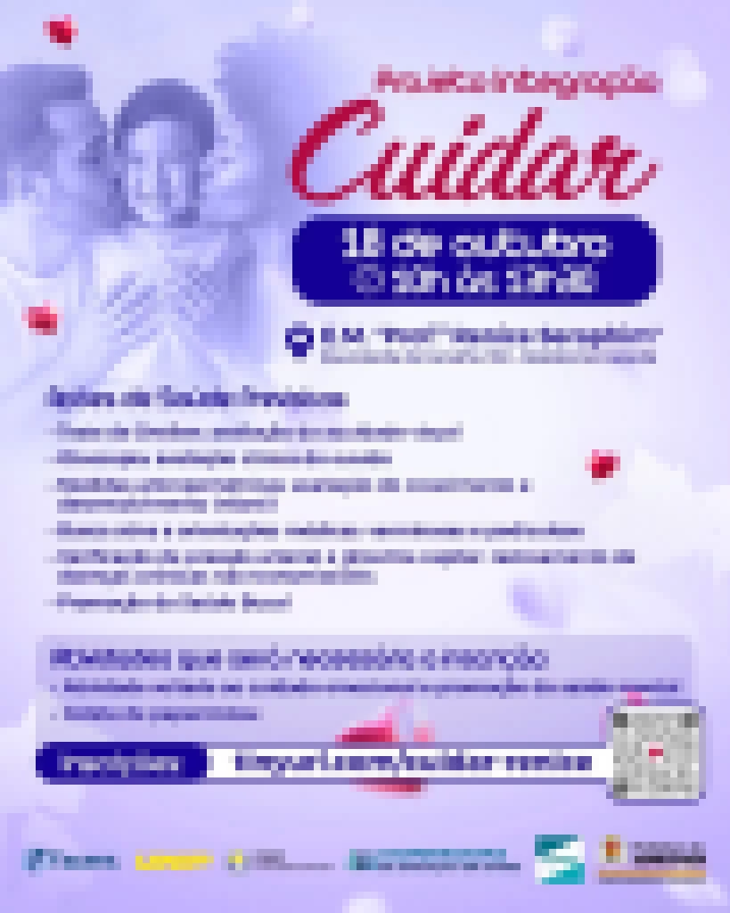 Projeto “Integração Cuidar” leva serviços de saúde gratuitos à comunidade do Carandá no dia 18 de outubro