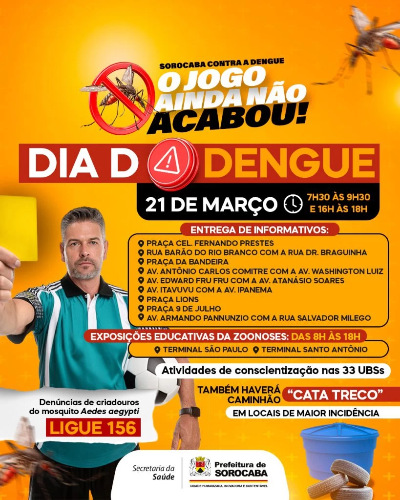 Sorocaba realiza Dia D contra a dengue nesta sexta-feira (21)
