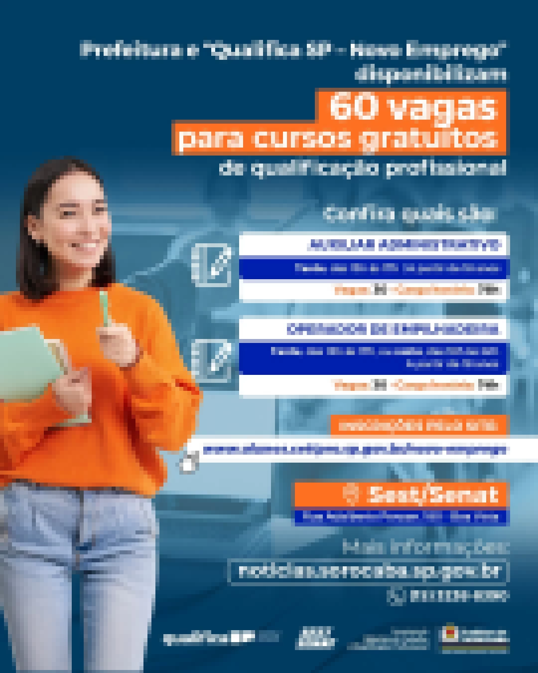 Prefeitura de Sorocaba e Qualifica SP estão com inscrições abertas para dois cursos gratuitos de qualificação profissional