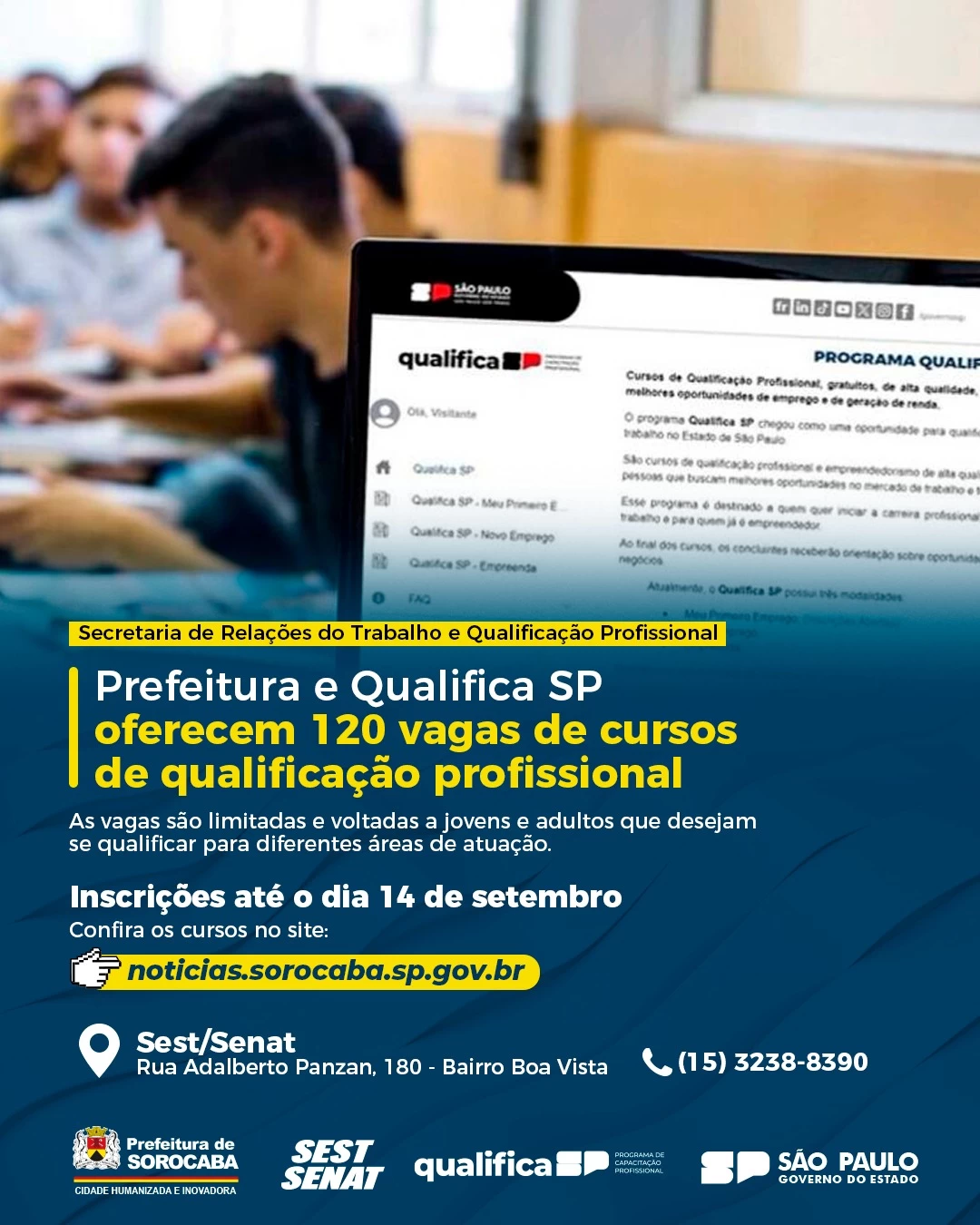 Prefeitura e Qualifica SP oferecem 120 vagas de cursos de qualificação profissional