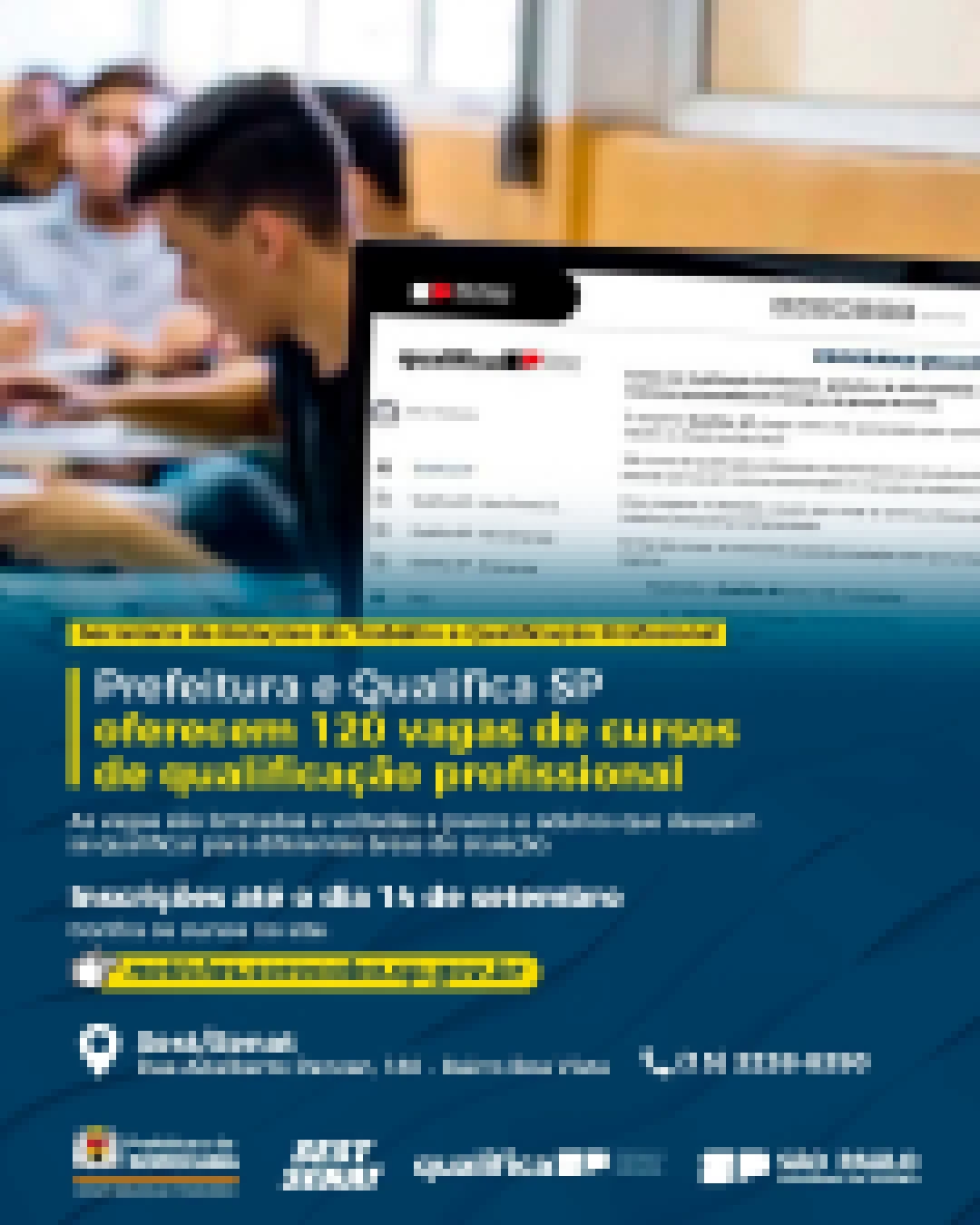 Prefeitura e Qualifica SP oferecem 120 vagas de cursos de qualificação profissional