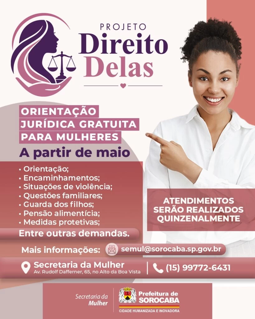 Projeto de assistência jurídica gratuita a mulheres tem nova data para início