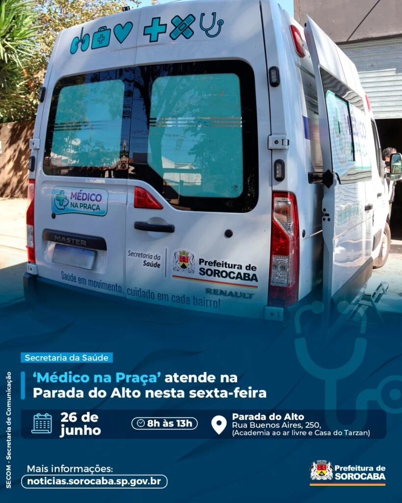 ‘Médico na Praça’ atende na Parada do Alto nesta sexta-feira (26)