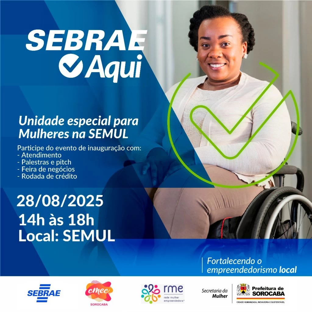 Secretaria da Mulher firma parceria com o Sebrae e vai inaugurar posto do “Sebrae Aqui” voltado à mulher empreendedora