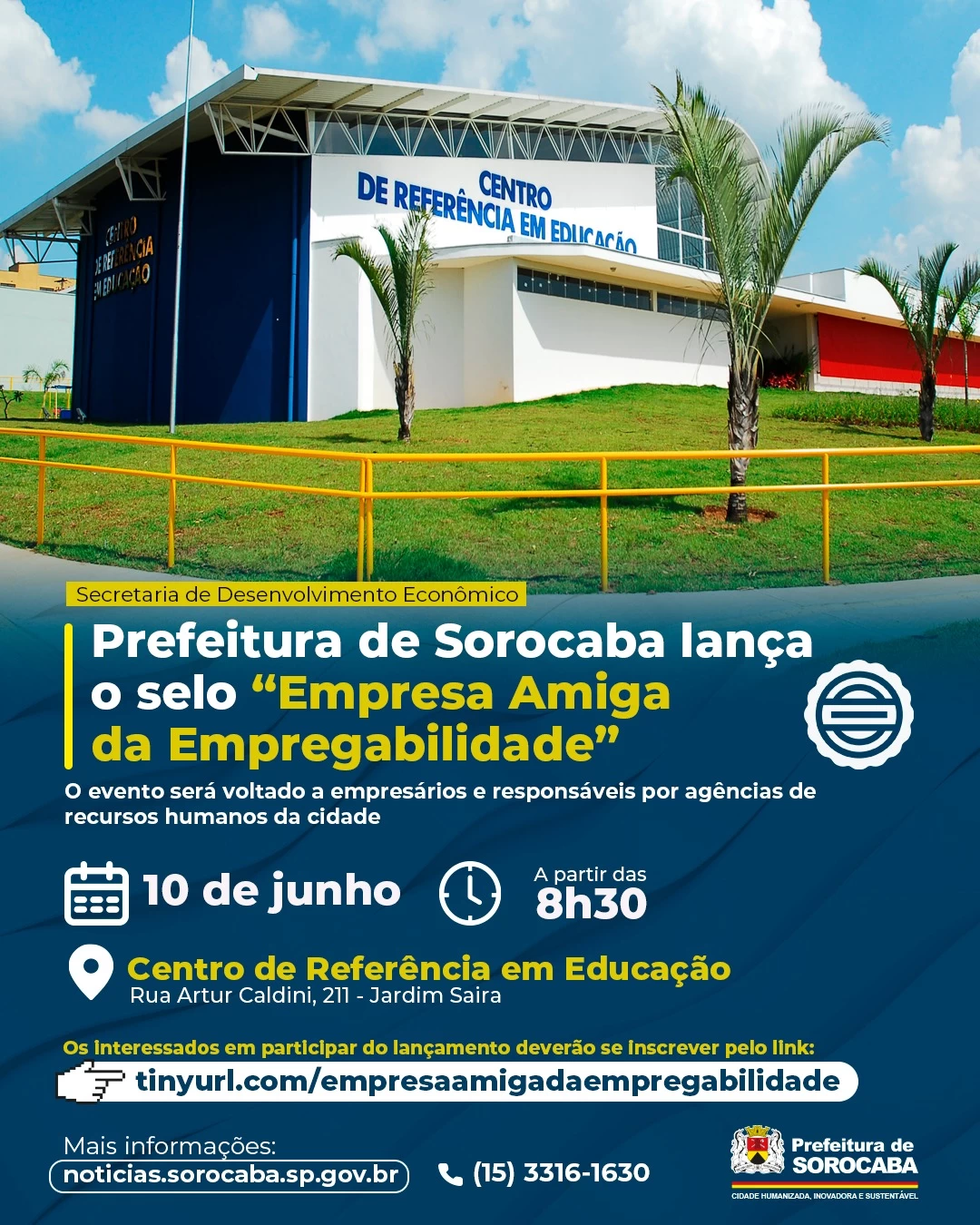 Prefeitura de Sorocaba lançará o selo “Empresa Amiga da Empregabilidade” no dia 10 de junho