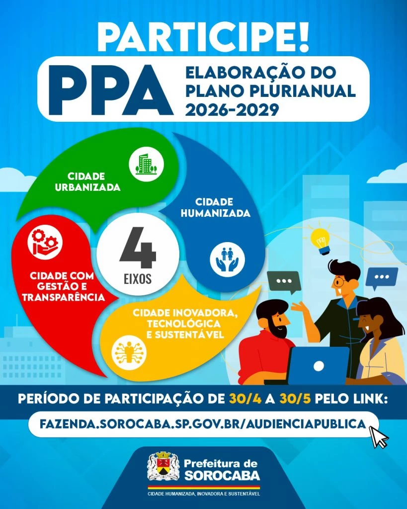 Prazo para população fazer sugestões on-line ao PPA 2026-2029 termina na sexta-feira (30)