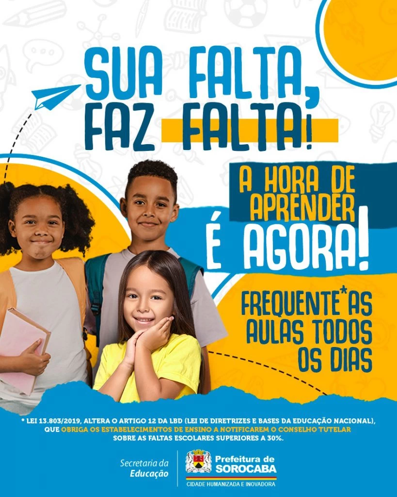 Prefeitura de Sorocaba realiza campanha de combate às faltas escolares