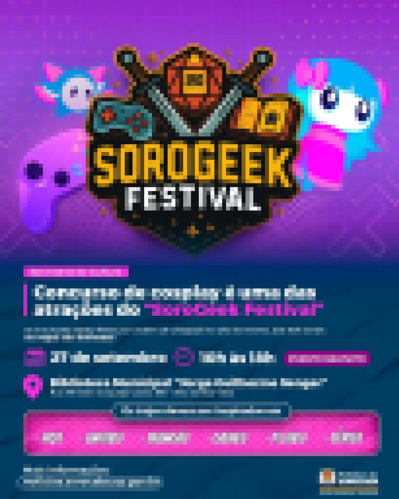 Concurso de cosplay é uma das atrações da 1ª edição do “SoroGeek Festival”