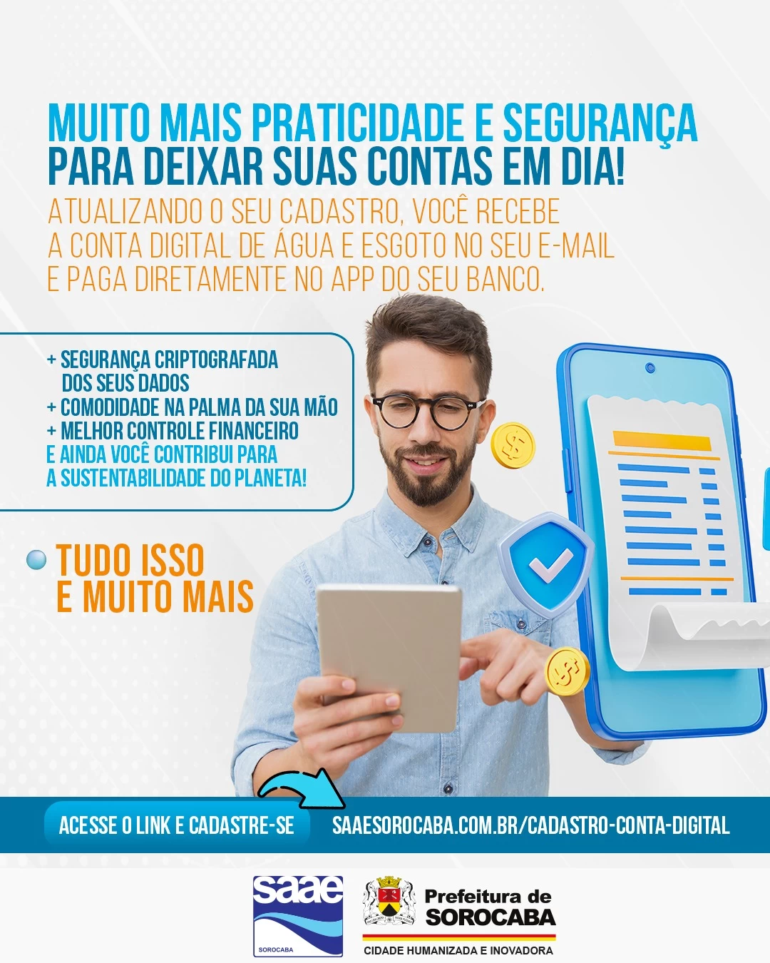 Saae/Sorocaba disponibiliza emissão da conta digital a todos os usuários