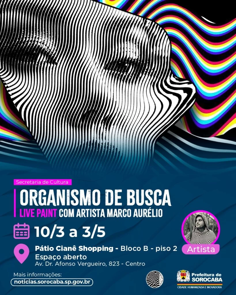Intervenção artística “Organismo de Busca” será atração gratuita no Pátio Cianê Shopping a partir desta terça-feira (10)