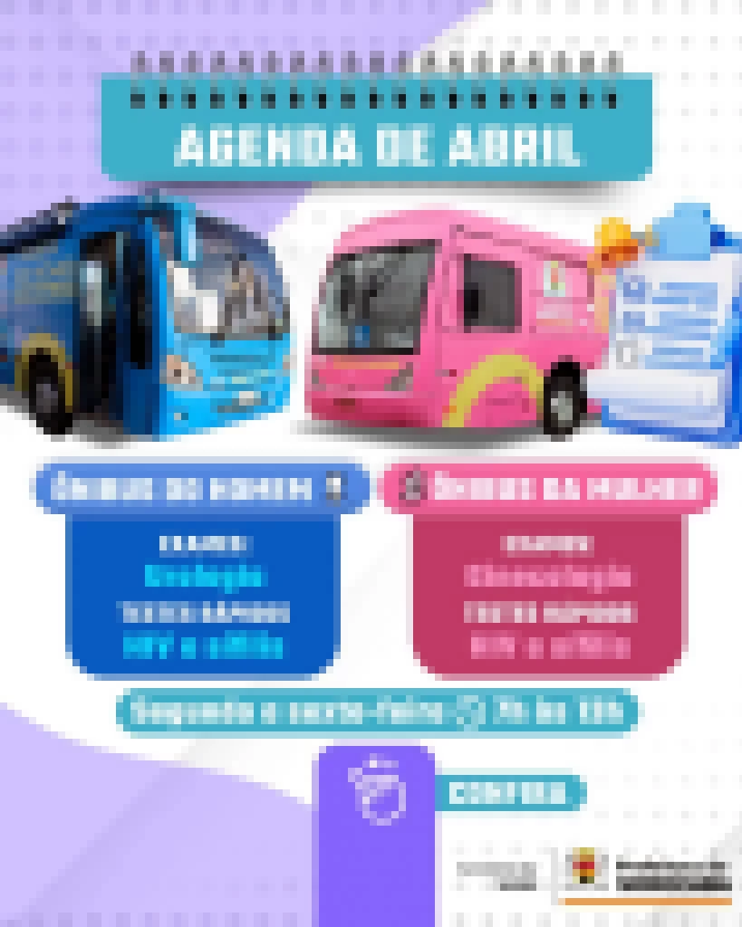 Prefeitura de Sorocaba divulga atendimentos de abril dos Ônibus Azul e Rosa da Saúde.