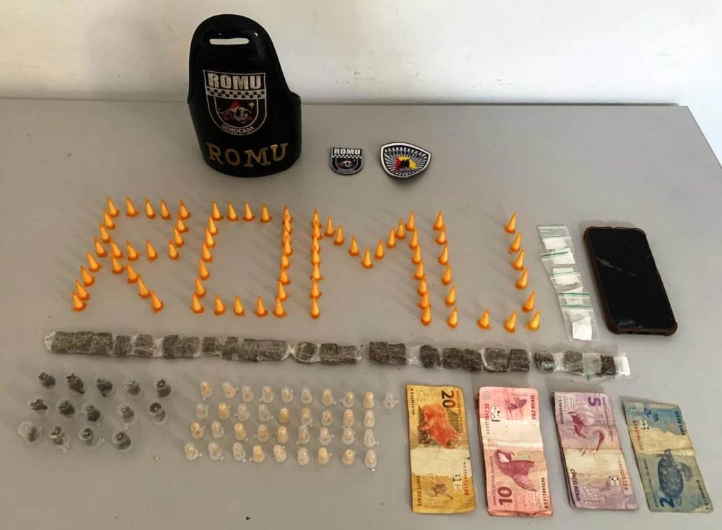 GCM detém traficante e apreende 161 porções de drogas em Aparecidinha