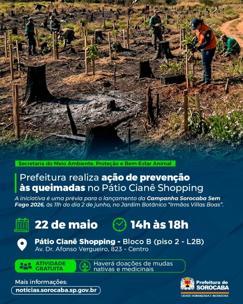 Prefeitura realiza ação de prevenção às queimadas no Pátio Cianê Shopping