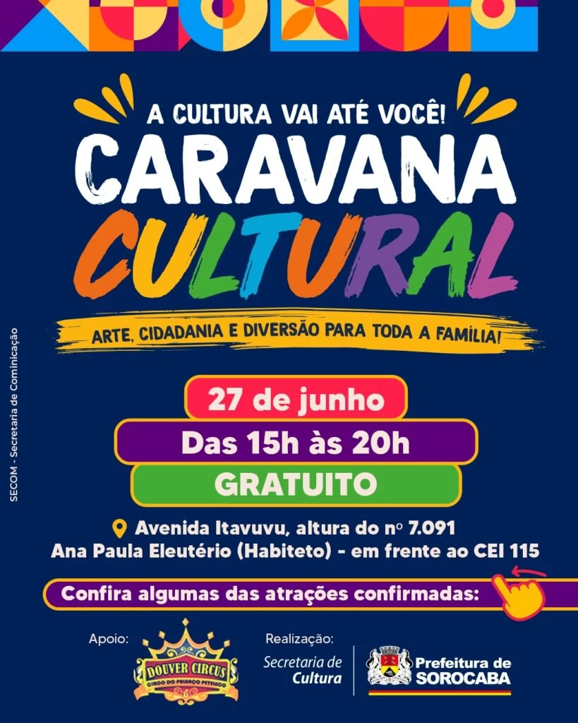 Caravana Cultural leva atrações gratuitas ao Habiteto neste sábado (27)