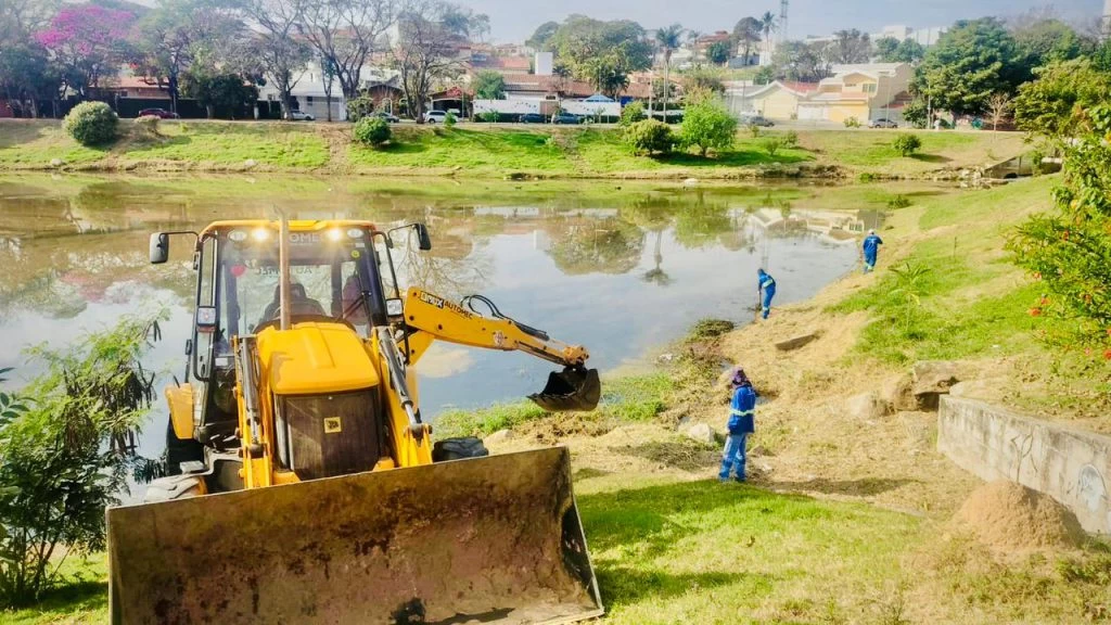 Saae/Sorocaba finaliza limpeza e manutenção preventiva do Reservatório de Detenção de Cheias (RDC) da Água Vermelha