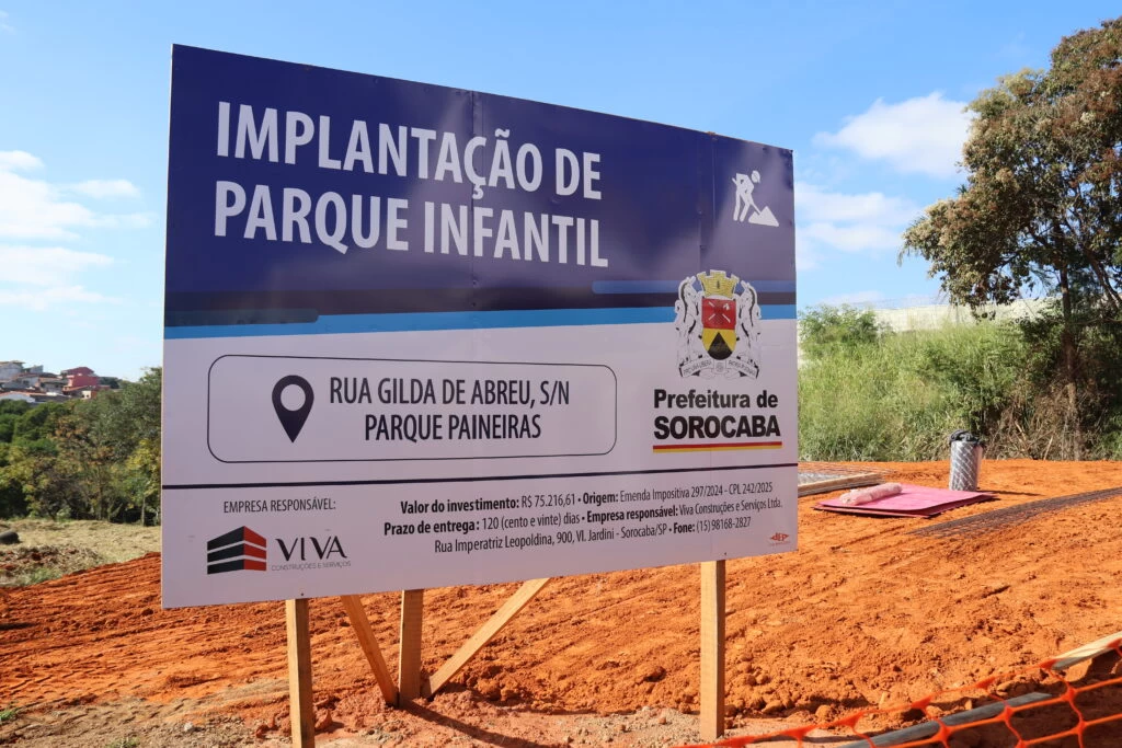 Prefeitura de Sorocaba anuncia implantação de playground no Parque das Paineiras