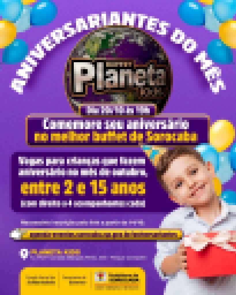 Prefeitura de Sorocaba promove festa para aniversariantes do mês em buffet infantil no Campolim