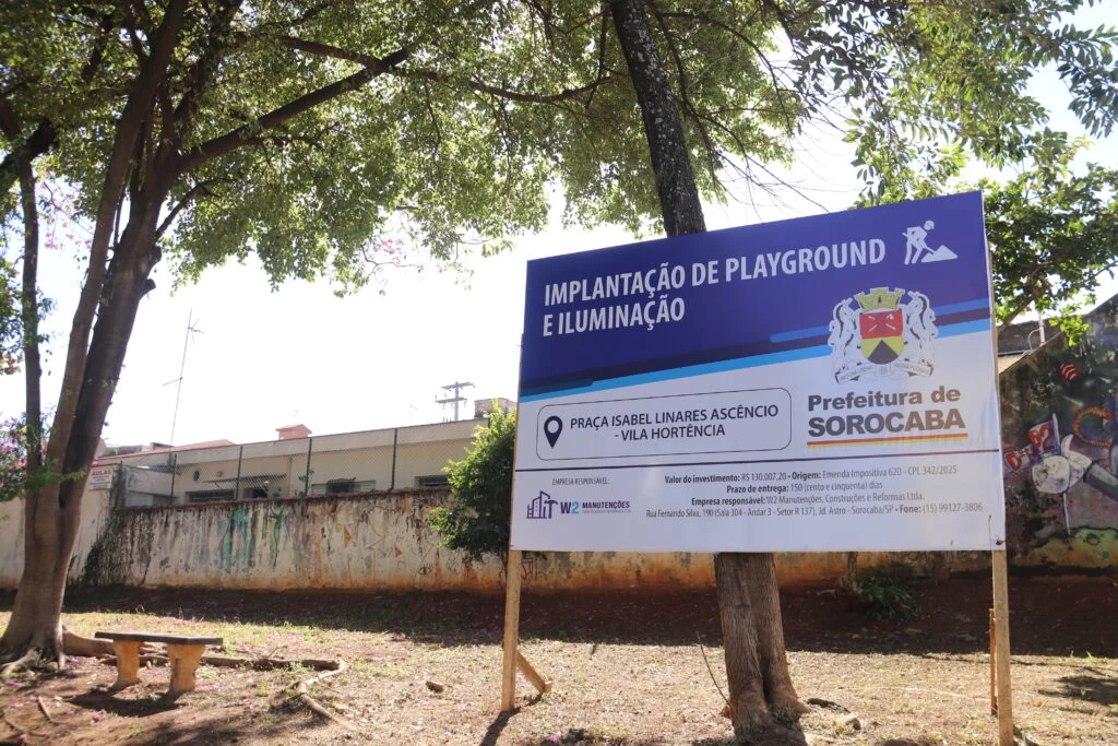 Prefeitura de Sorocaba inicia implantação de playground e iluminação em praça na Vila Hortência