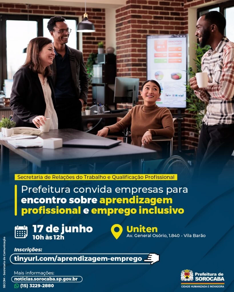 Prefeitura convida empresas para encontro sobre Aprendizagem Profissional e Emprego Inclusivo