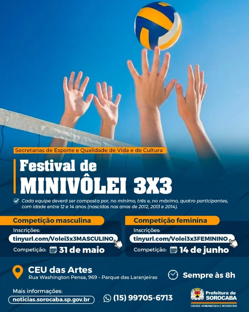 Jogos femininos do Festival de Minivôlei 3×3 no CEU das Artes terão nova data