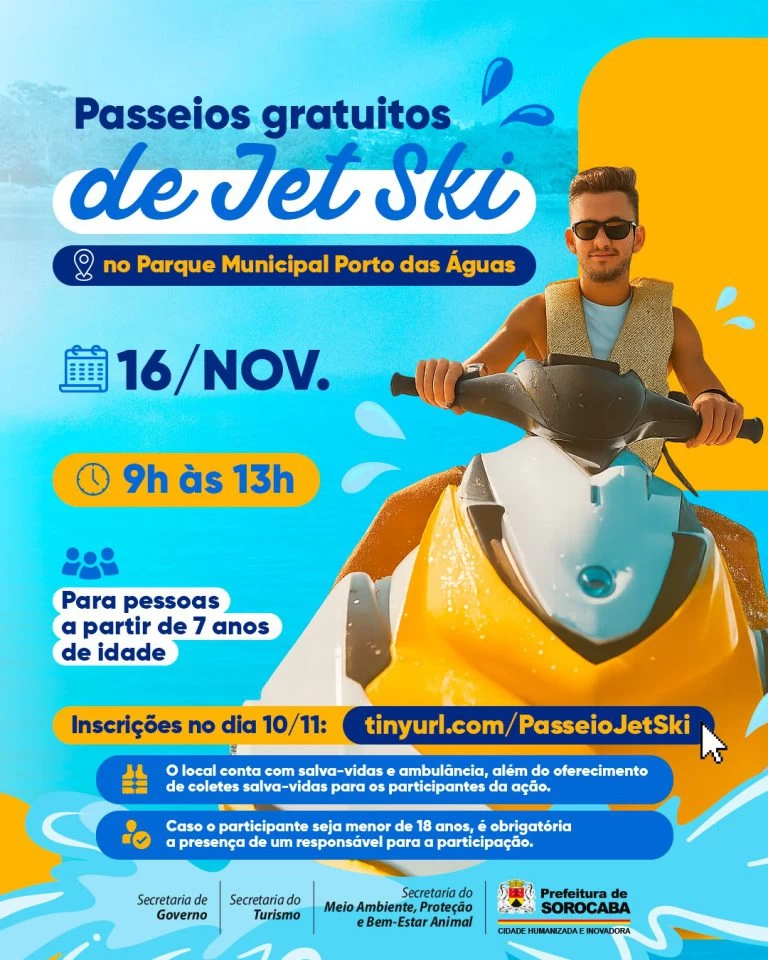 Estão abertas as inscrições para passeios de jet ski no Porto das Águas