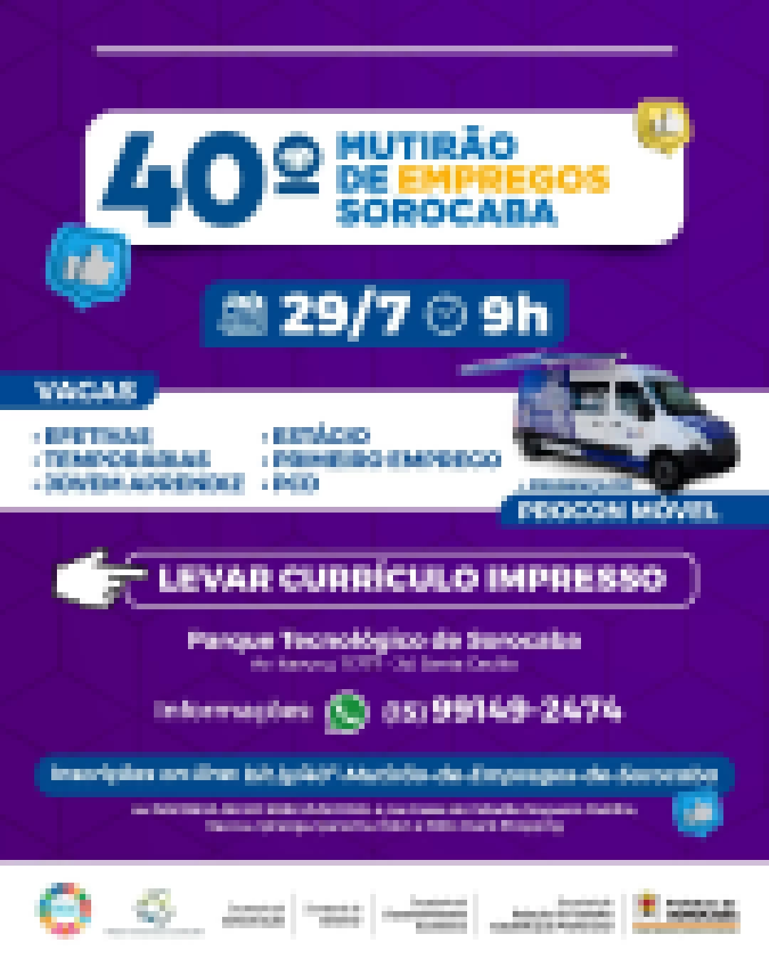 40º Mutirão de Empregos Sorocaba segue com inscrições abertas e contará com a participação do Procon Móvel