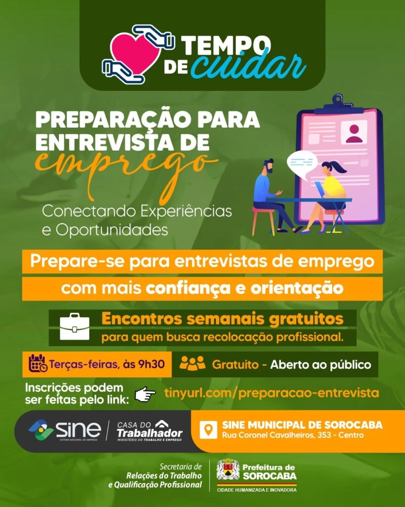 Prefeitura presta orientações sobre entrevistas de emprego nesta terça-feira (16)