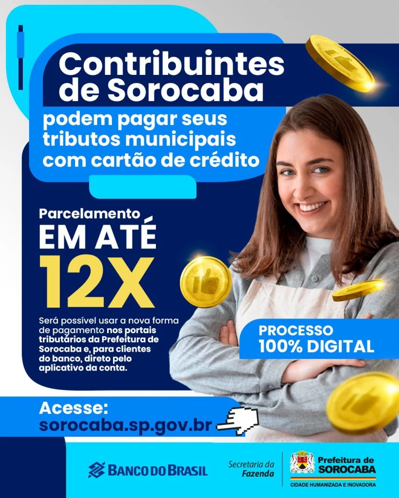 Contribuintes de Sorocaba podem pagar seus tributos municipais com cartão de crédito