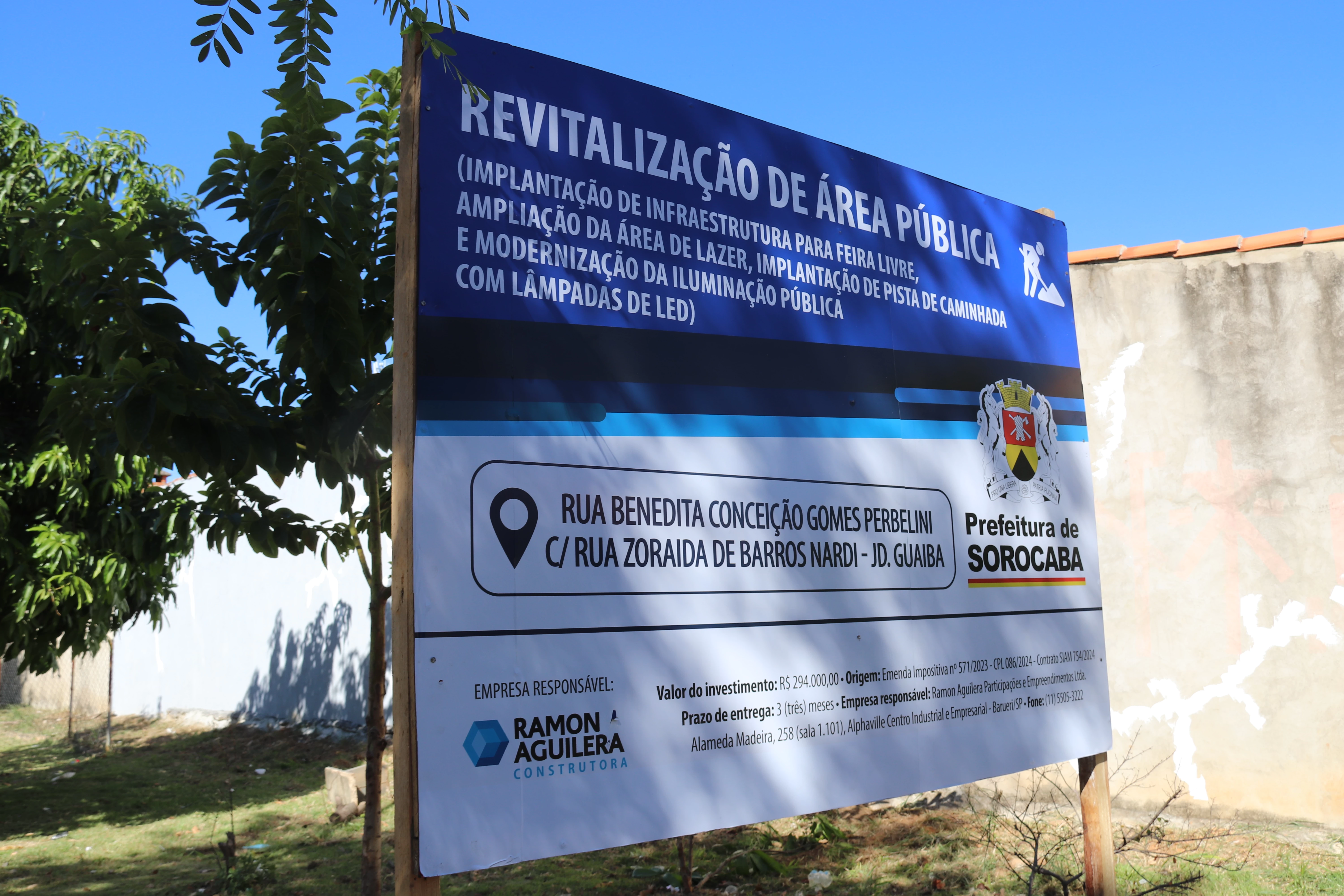 Prefeitura de Sorocaba dá início às obras de revitalização de área pública no Jardim Guaíba