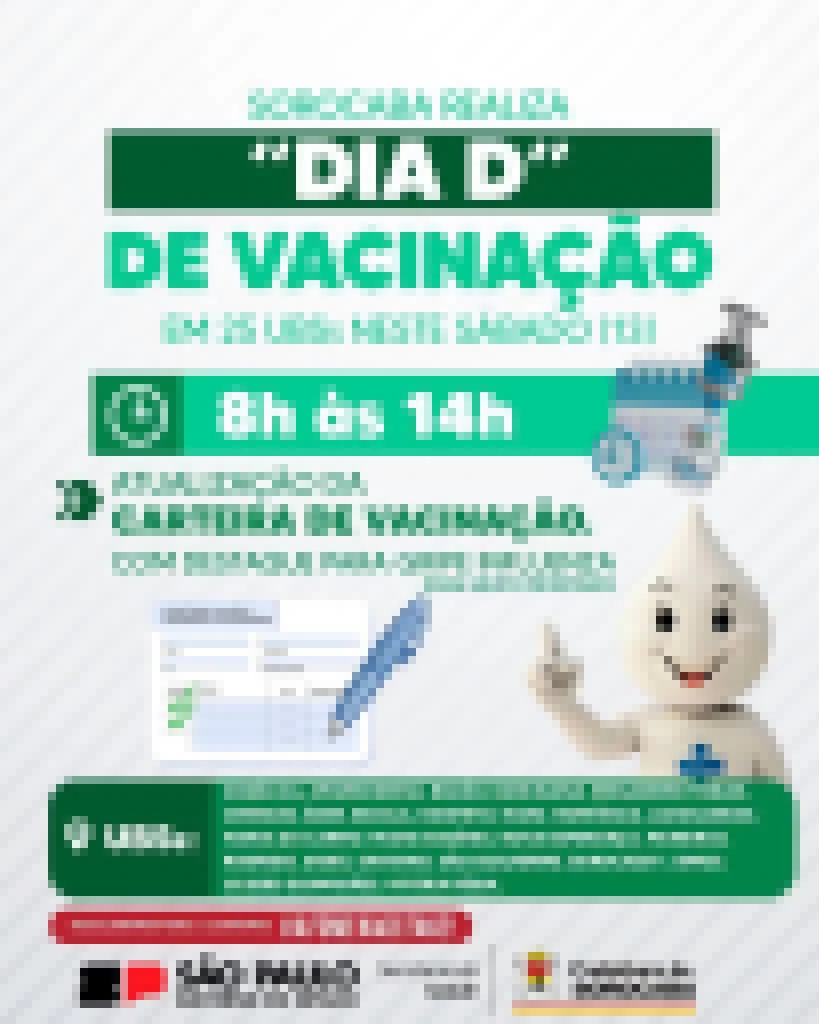 Sorocaba realiza Dia D de vacinação contra gripe influenza em 25 UBSs neste sábado (13)