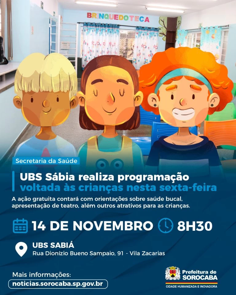 UBS Sábia realiza programação voltada às crianças nesta sexta-feira (14)