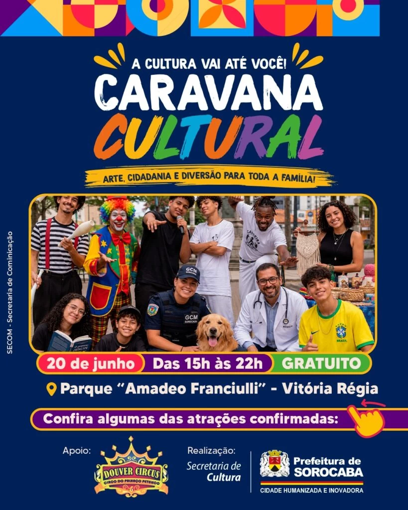 Caravana Cultural leva atrações gratuitas ao Parque Vitória Régia neste sábado (20)