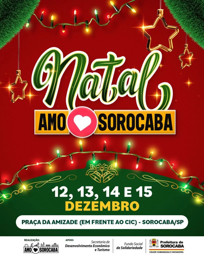 “Natal Amo Sorocaba” leva programação especial à Praça da Amizade a partir desta quinta-feira (12)