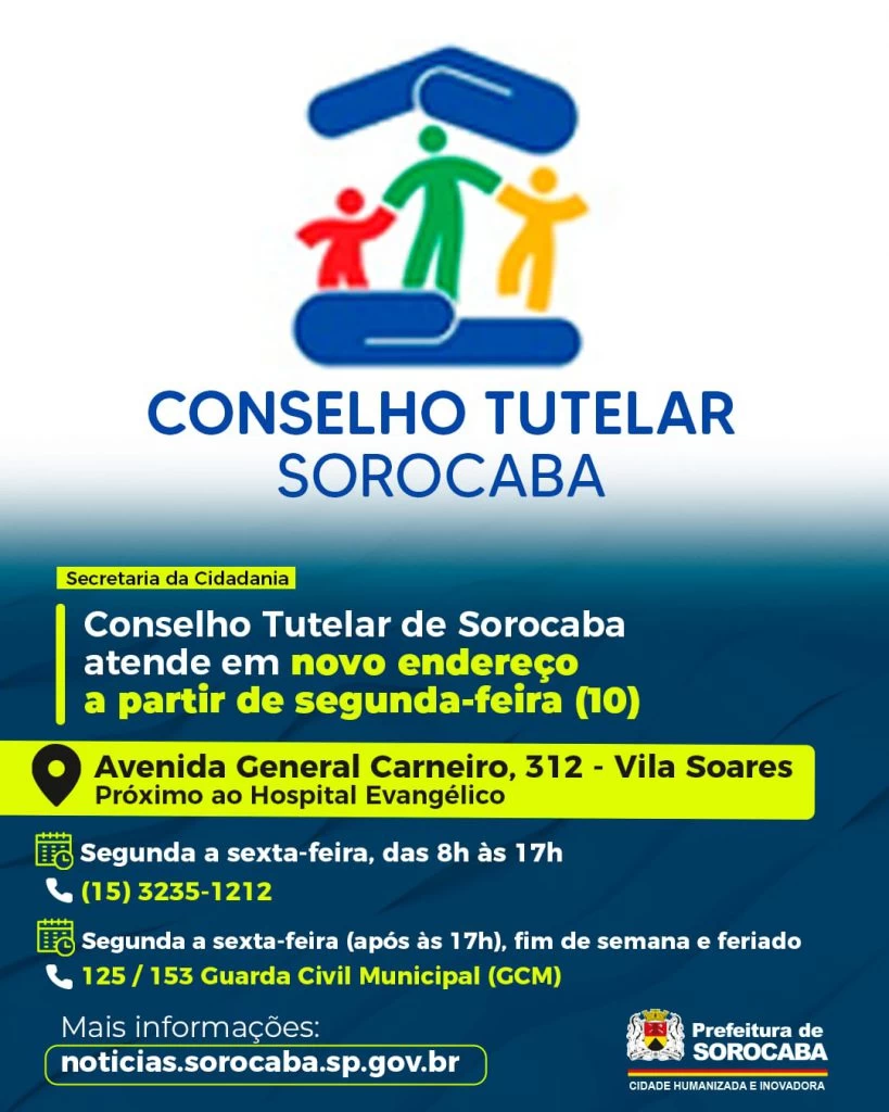 Conselho Tutelar de Sorocaba atende em novo endereço a partir de segunda-feira (10)