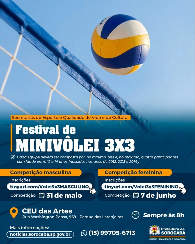 Festival de Minivôlei 3×3 no CEU das Artes segue com inscrições abertas
