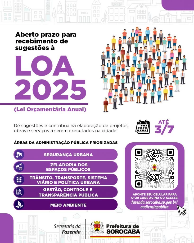 Prazo para a população sugerir propostas on-line para a LOA 2025 entra na reta final