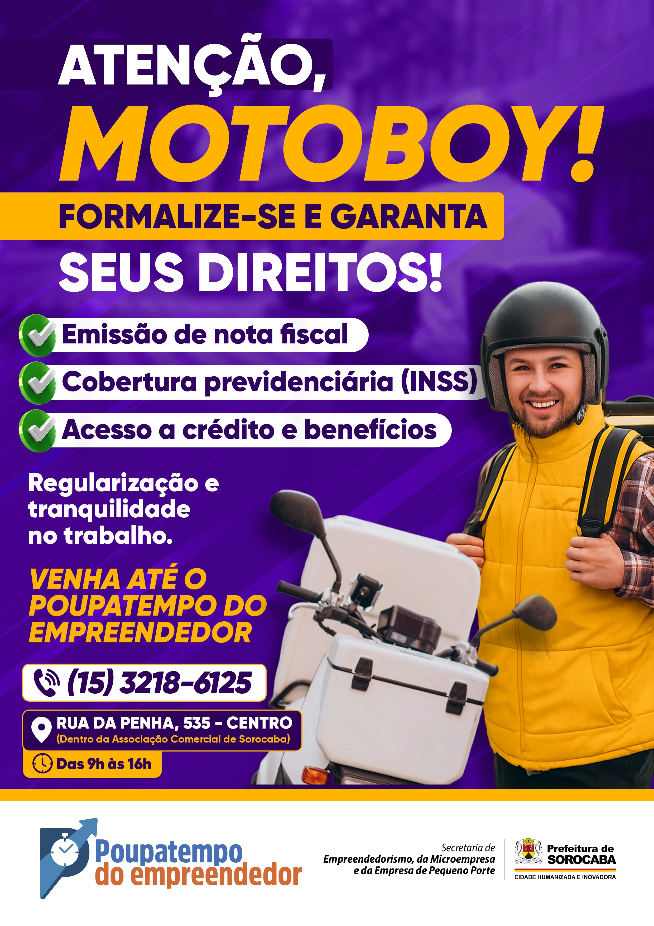 Prefeitura de Sorocaba orienta motoboys sobre formalização de MEI