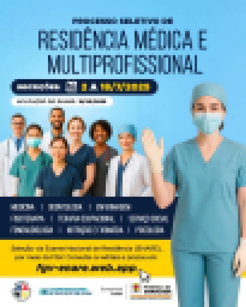 Prefeitura divulga novo processo seletivo para novas turmas dos Programas de Residência Médica e Multiprofissional em Saúde