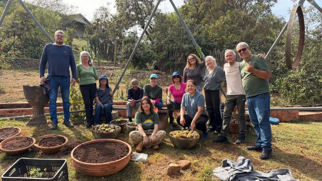 Clube de Jardinagem realiza plantio de mudas no Jardim de Suculentas