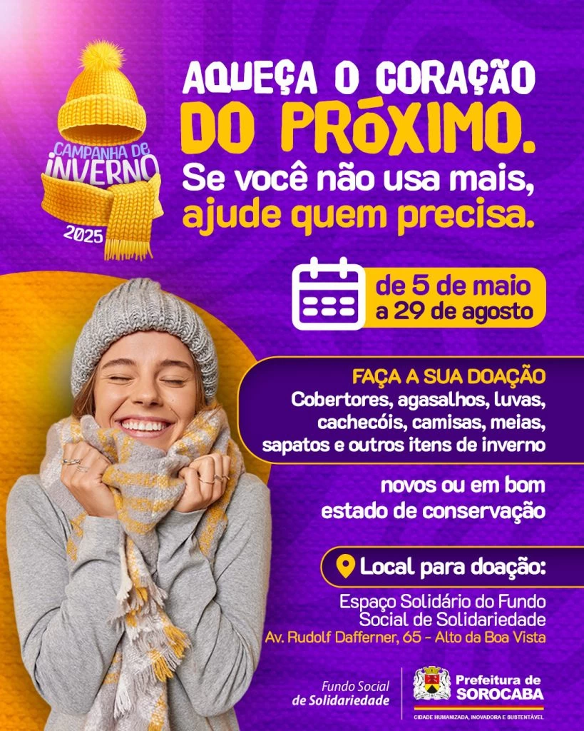 Fundo Social de Solidariedade de Sorocaba lança Campanha de Inverno 2025