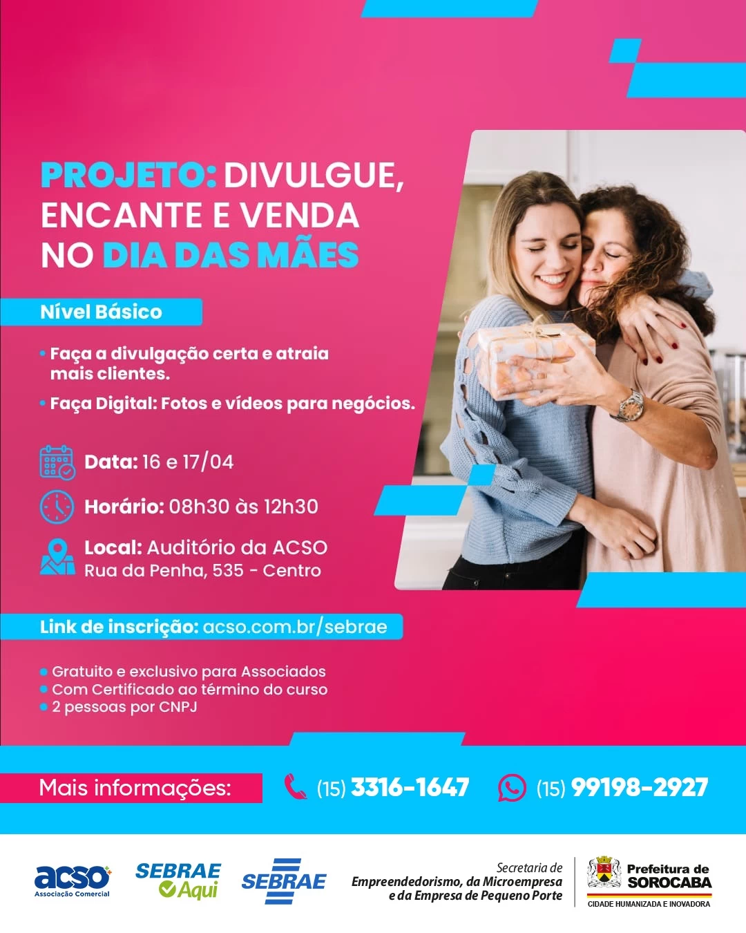 Abertas as inscrições para o curso “Divulgue, Encante e Venda no Dia das Mães”