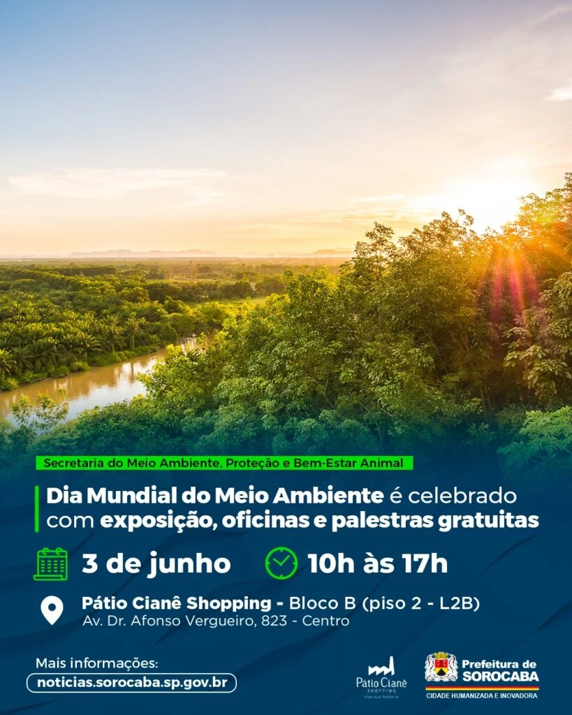 Dia da Mundial do Meio Ambiente é celebrado com exposição, oficinas e palestras gratuitas no Pátio Cianê Shopping