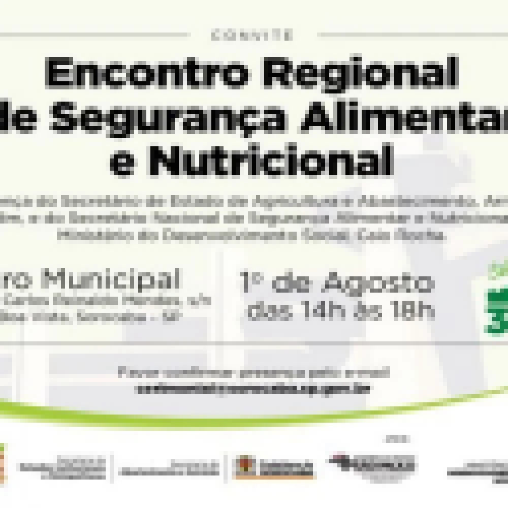 Segurança alimentar e nutricional é tema de encontro em agosto