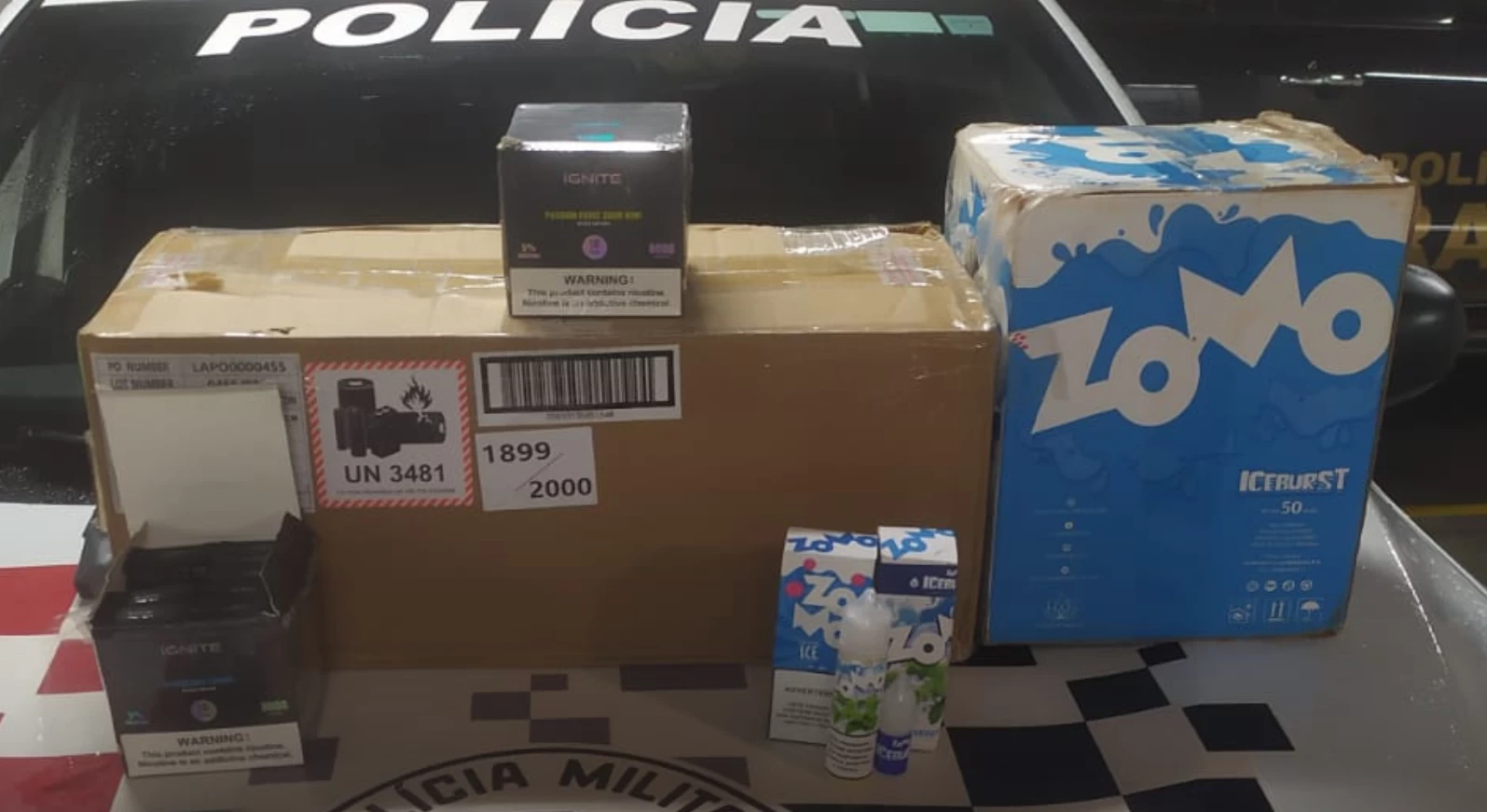 Polícia encontra 3,2 mil cigarros eletrônicos escondidos em carga de alho