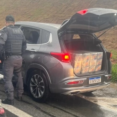 Homem é preso com cocaina avaliada em R$ 6 milhões na Rod. Castello Branco