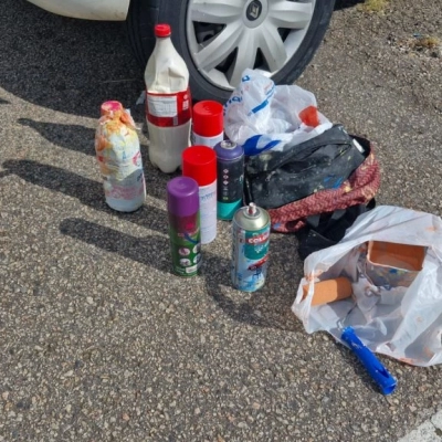 GCM flagra homem pichando muro de instalações do Saae/Sorocaba na Vila Barão