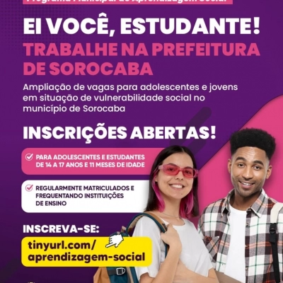 Prefeitura abre inscrições para os interessados em atuar como aprendiz na Administração Pública Municipal
