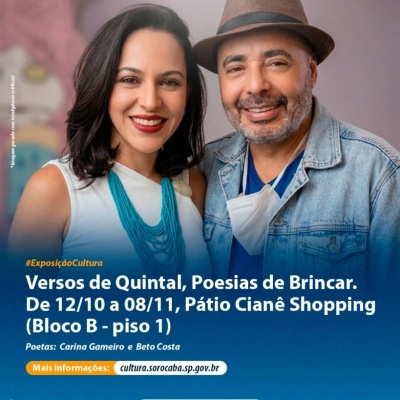 Exposição ‘Versos de Quintal, poesias de brincar’ é atração gratuita no Pátio Cianê Shopping