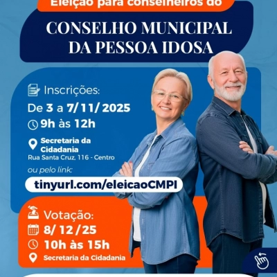 Conselho Municipal da Pessoa Idosa abre inscrições para eleição de novos conselheiros